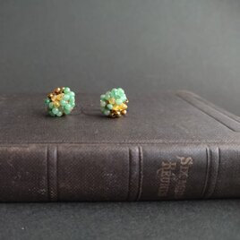 小耳さん向け耳飾り < ヴァーダイト×イエローオパール×ヘマタイト >