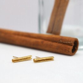 cinnamon pierced earrings -K18YG-