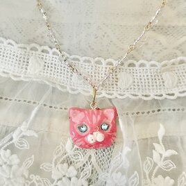 ねこネックレス　クラシカル　ピンクの画像