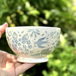 Kakiotoshi bowl － ランタナや芙蓉の花咲く庭にての画像