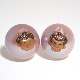 蒔絵ピアス ”鬼が笑う”