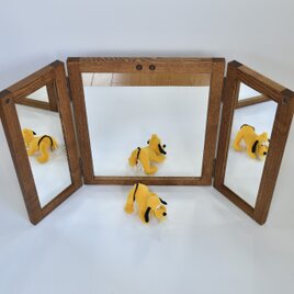 三面鏡　壁掛け　フォトフレーム　壁掛け三面鏡　玄関やトイレの画像