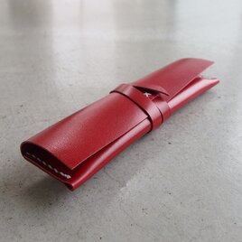 紐巻きペンケースhitoe レッド（KAKURA）の画像