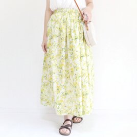 【限定2着】心はずむ♪スカート　ミモザ　ホワイト　　おでかけ　ご褒美　ギフトの画像
