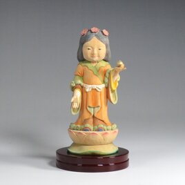 木彫り　吉祥天　童仏2407