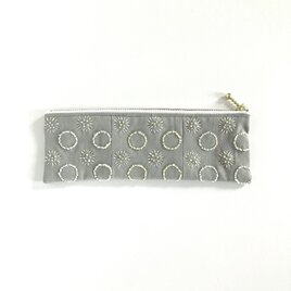 ポーチ［砂粒］right gray×salty lemonの画像