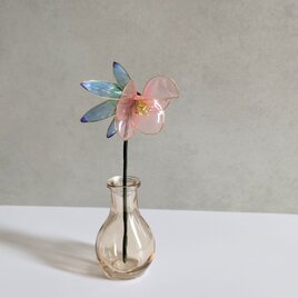 クリスマスローズのインテリアフラワーピンク｜冬にとけこむ透け感のある造花、ギフトにも