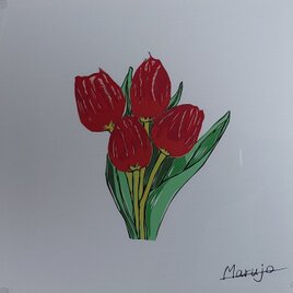切り絵「チューリップ」
