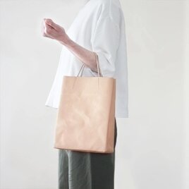 大人の革袋M・A4が入る・内ポケット付き・ナチュラル[受注制作品]の画像