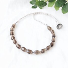 Drop Line Short Necklace（スモーキークォーツ）の画像