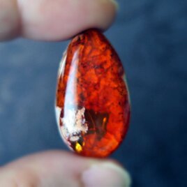 メキシコ産ファイヤーオパール しずくルース　31×18×8mm　24.55ct　天然石　パワーストーンの画像