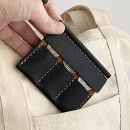 草木染め革丨鍵3本丨薄型キーケース【zlat3/ずらっと3】ログウッド染め 手縫い 手染め 手作り