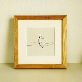 原画「ひとやすみ/ドローイング」※木製額縁入り　18角額縁入り