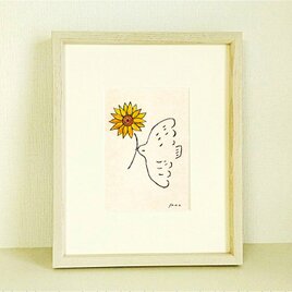 5種の花から選べる絵画「幸せを運ぶ」原画｜向日葵｜クローバー｜プルメリア｜ラベンダー｜スズランの画像