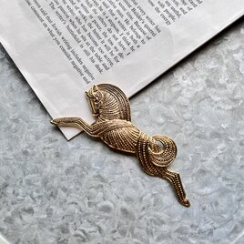 SC100-ヴィンテージブローチ・U.S.A. Textured Gold Arabian Horse Pin Broochの画像