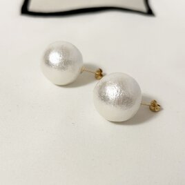 K18YG ポスト＆キャッチ　コットンパールピアスの画像