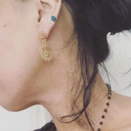 double paisley(s) ピアス(イヤリング) gold【FP285】の画像
