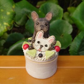 メロンケーキな蓋物★フレンチブルドッグの画像