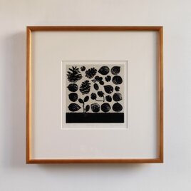 銅版画"harvesting"（額装）の画像