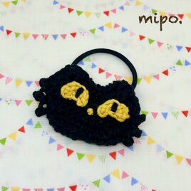 黒猫ヘアゴムの画像