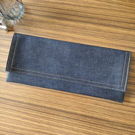 デニムケース☆岡山デニム　セルビッチ　赤耳　長いもの収納　横長の画像