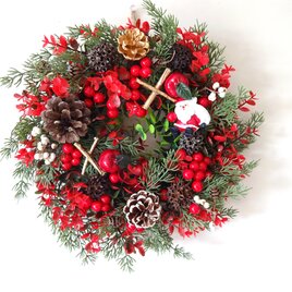 クリスマス玄関リース38cmの画像