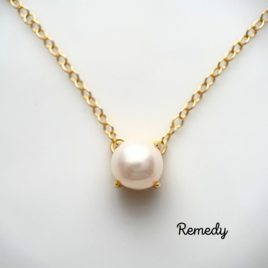 【ドゥーエ】淡水真珠の一粒ネックレス（8mm）〜silver925/18KGP　６月誕生石