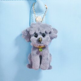 トイプードル・ぬいぐるみチャーム④（グレー）の画像