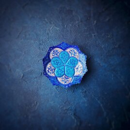 ペルシャのエナメル皿（ミーナーカーリー）飾り皿　アクセサリートレイ　香皿　Φ9ｃｍ【008-012】の画像