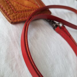 Strap　革のストラップ　red　№0000　103㎝の画像