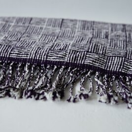 organic cotton shawl_handwoven/purpleの画像