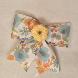 花柄リボンピン