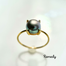 【ペルラ・グリージャ】淡水真珠の一粒リング silver (6月誕生石) silver 18KGP