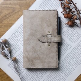 野帳カバー／測量野帳／革／グレー