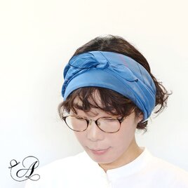 頭に巻きつけるストールタイプのヘアバンド　～シルクのヘアストール～の画像