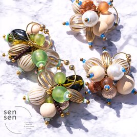 【ノンホールピアス】kimini 痛くない イヤリング 秋色 秋 揺れる キラキラ