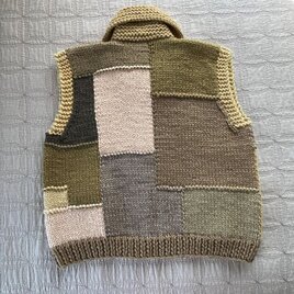 草木染　カウチン風あったかベスト