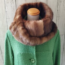 ¶ new antique fur ¶ ブラウン系ミンクファーゆったりnejiriスヌード「ROMA」の画像
