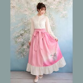 s22 フリルスカート プリンセス風スカート 着物リメイク プリンセス