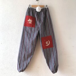 着物・浴衣リメイクサルエルパンツ 友綱部屋 ユニセックス | iichi 日々の暮らしを心地よくするハンドメイドやアンティークのマーケットプレイス