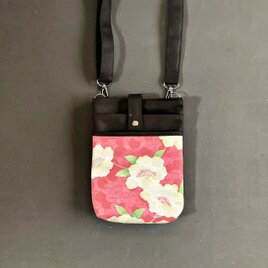 キモノショルダー　PINK×白花／BLACK　　着物リメイクの画像