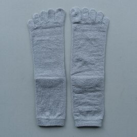 リネンキュプラ五本指ソックス｜アッシュグレー｜22-24cmの画像
