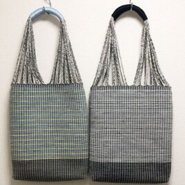 裂き織り　三つ編みショルダーバッグ（A=イエロー系のみ販売）の画像