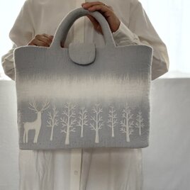 羊毛刺繍フェルトバック/ 幻冬