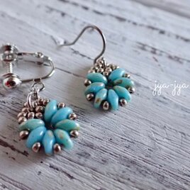 beads earrings - Blue turquoiseの画像