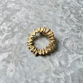 SC109-ヴィンテージブローチ・U.S.A. 1970〜80s Gold Tone Wreath Design Broochの画像