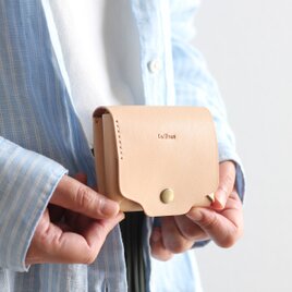 お札が折れない 可愛い二つ折り財布 LF-021 ヌメ革ALL レザー財布 ミニ財布 ウォレット 革財布 コンパクト財布の画像
