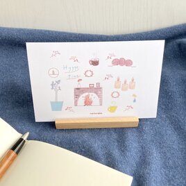 Hygge（ヒュッゲ）居心地のいい空間　水彩風イラスト　ポストカード/3枚セット　naturakoの画像