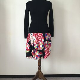 【温故知新の抽斗】《着物リメイクの匣》洗える着物で活動的なバルーンスカート　カラフルの画像