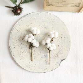 布花　コットンフラワーブローチ　1418